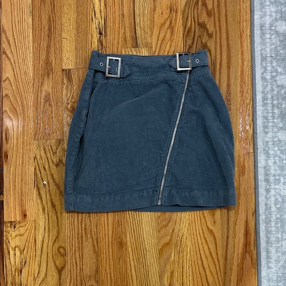 Urban Outfitters Dresses & Skirts - Urban Outfitters teal corduroy Mini Skirt with Buckle Accents